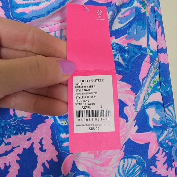 NWT Lilly Pulitzer Jonas Stretch Skort Blue Tango Sitting Seaside Size 4 - Picture 4 of 6